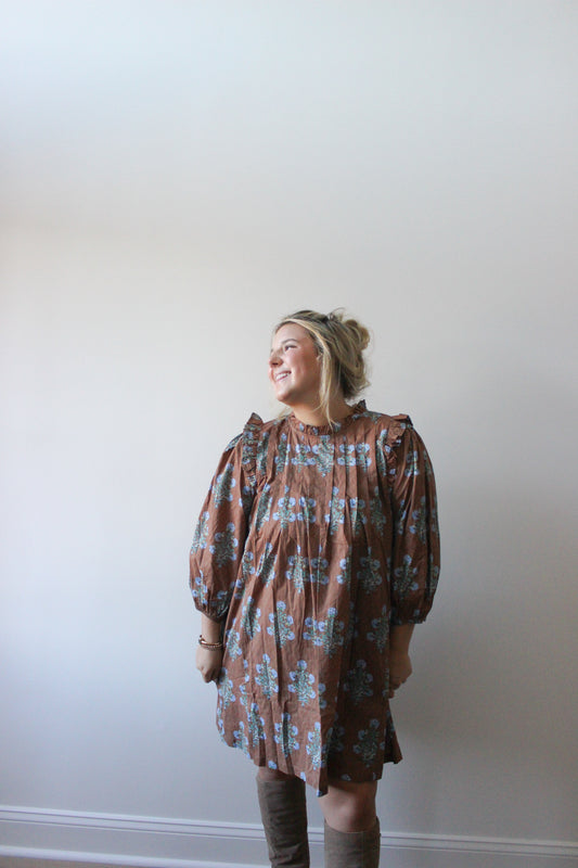 Frenche Block Print Mini Dress