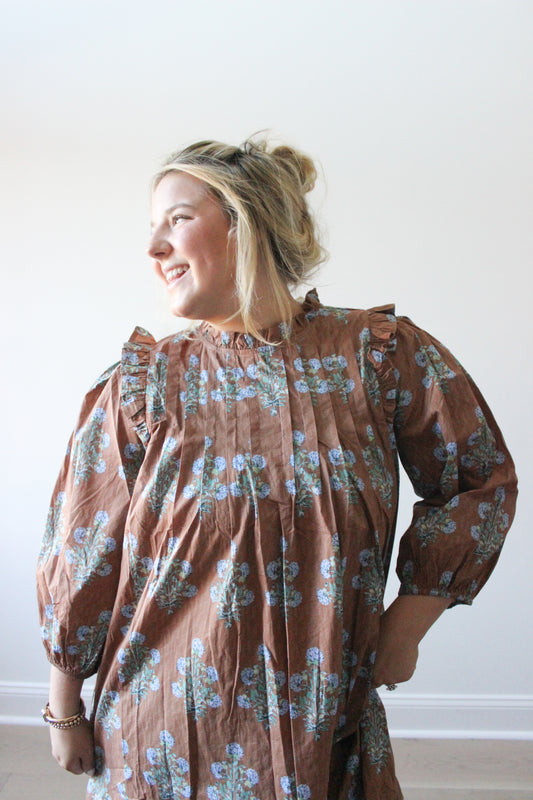 Frenche Block Print Mini Dress