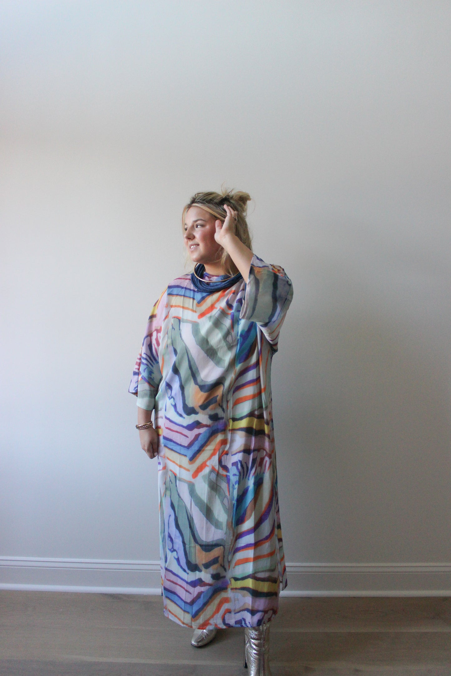 Go Lucky Zebra Maxi Caftan