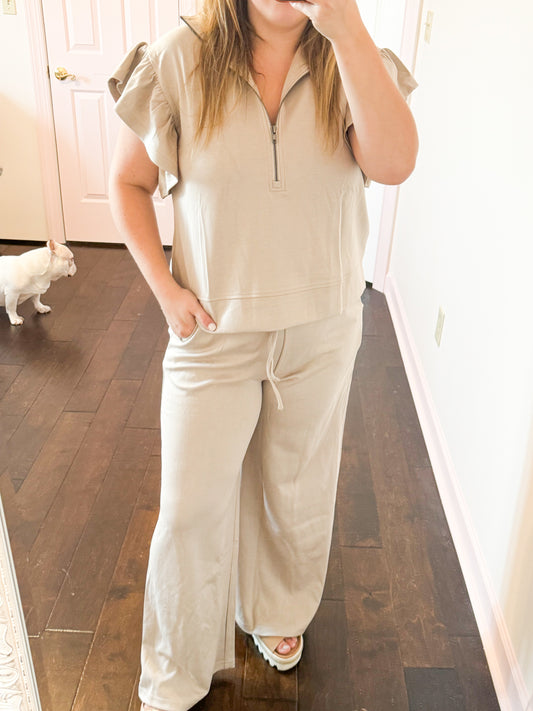 Fancy Scuba Lounge Set - Tan