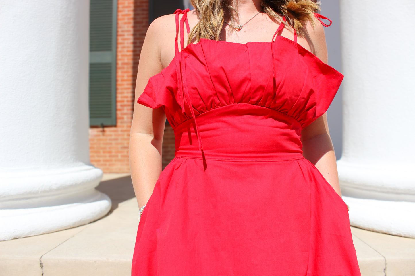 Dalia Ruffle Red Mini Dress
