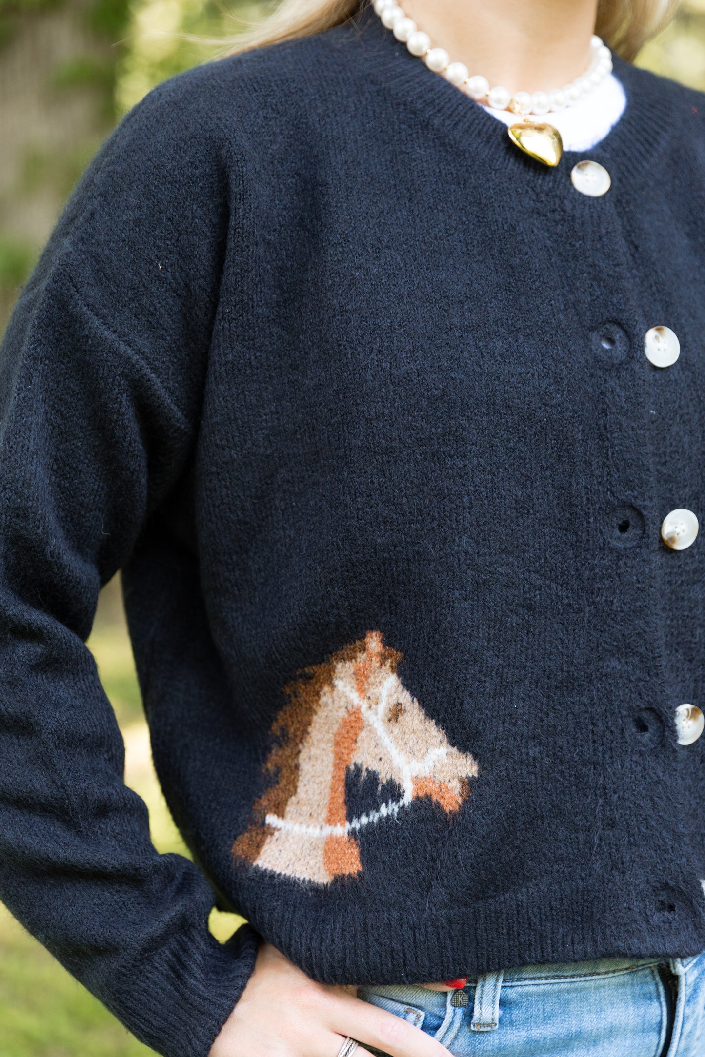 Tally Knit Graphic Cardigan