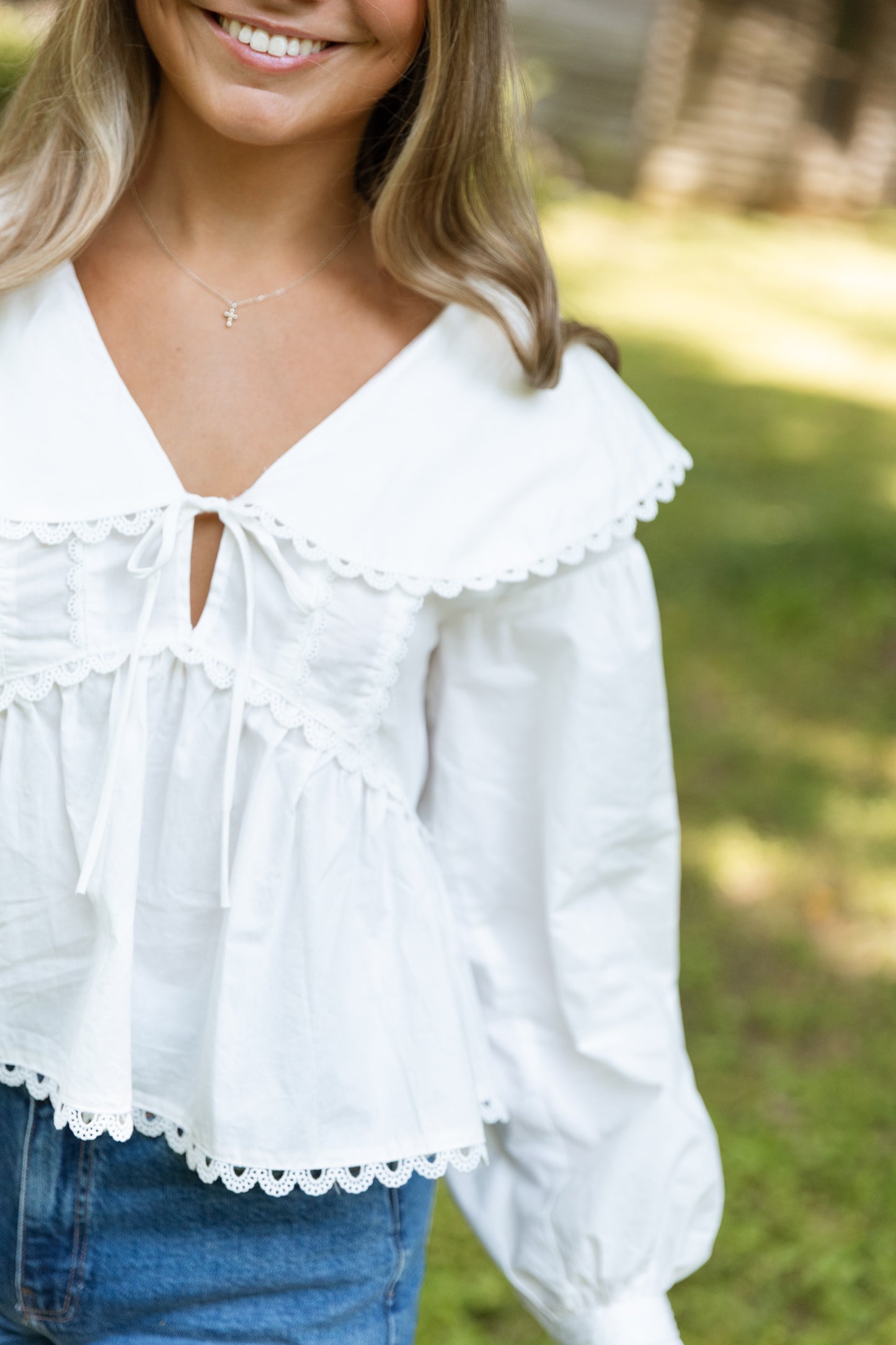 Poppy Cotton Top - White