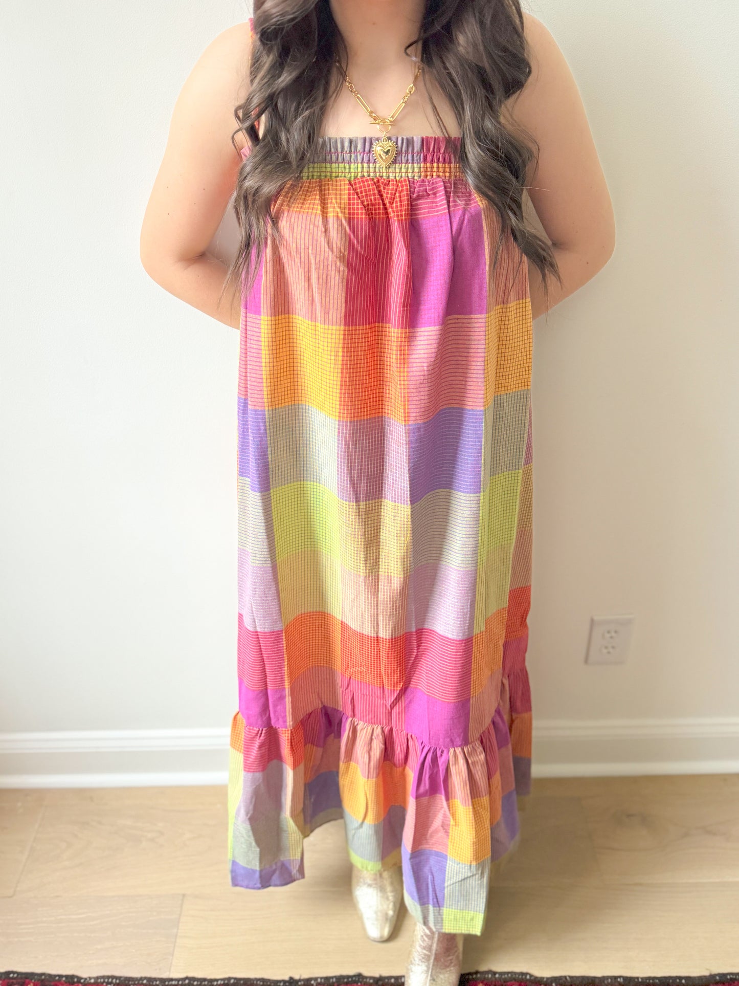 Maxine Colorful Plaid Maxi Dress