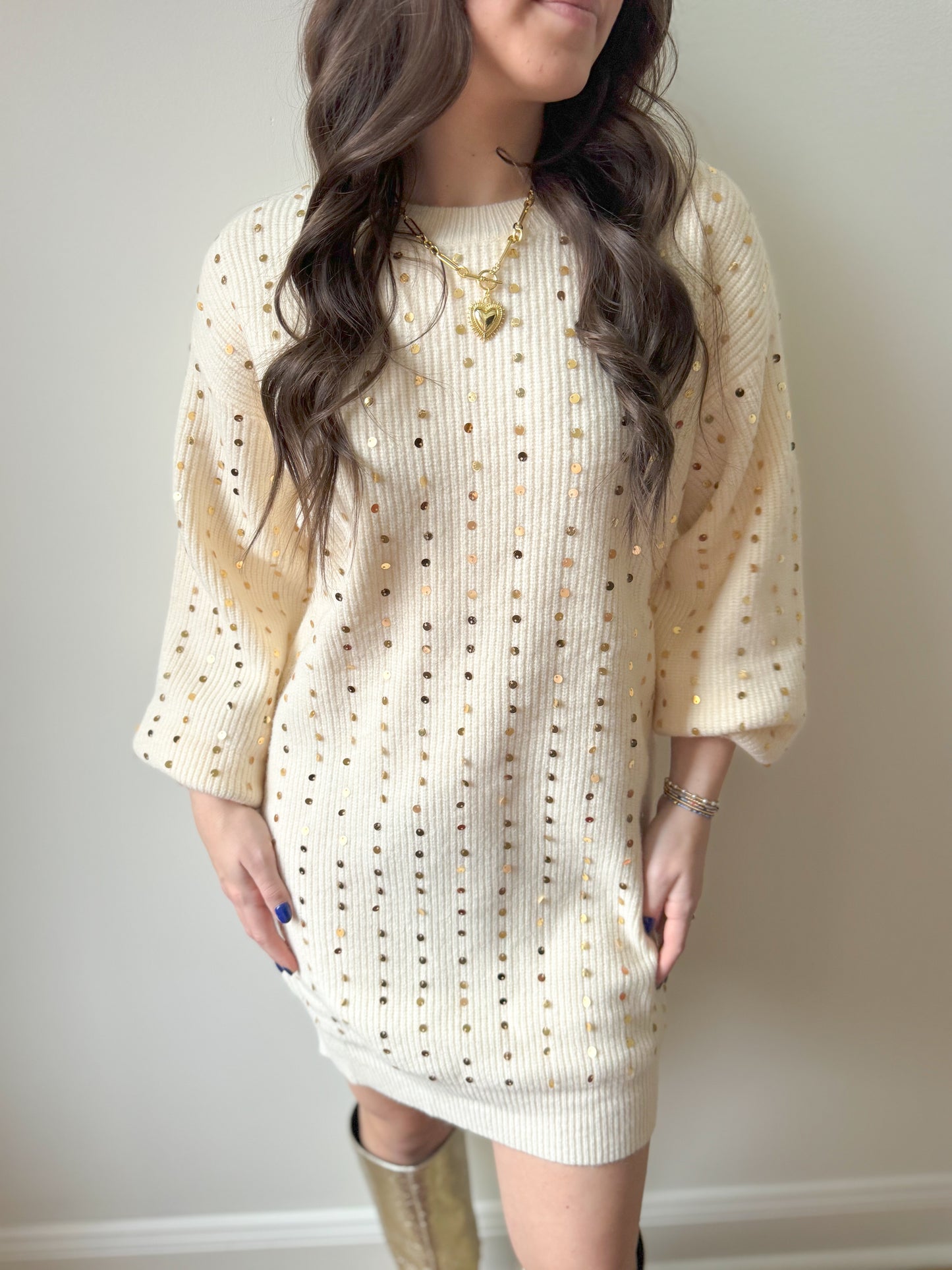 Sweater Dress With Sequence