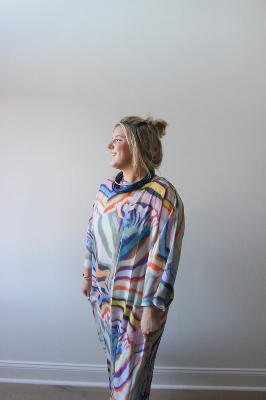 Go Lucky Zebra Maxi Caftan