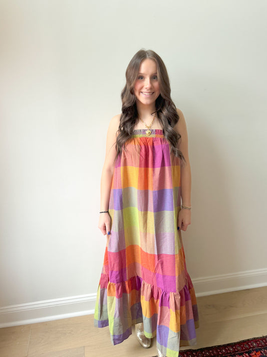 Maxine Colorful Plaid Maxi Dress