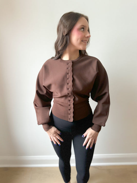 Anne Athleisure Brown Top