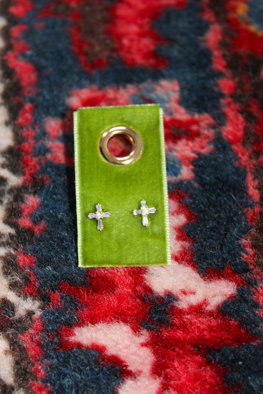 Baguette Cross Burst Studs