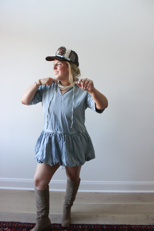 Tallulah Bubble Hem Mini Dress