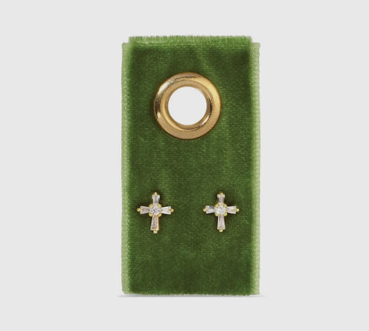 Baguette Cross Burst Studs