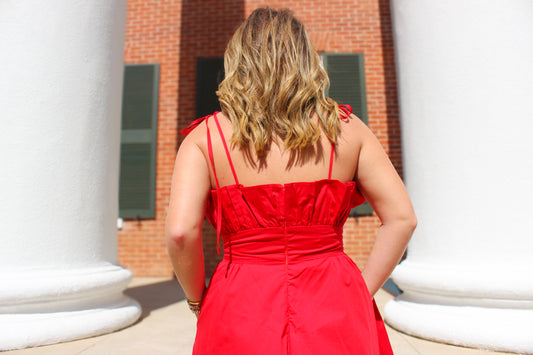 Dalia Ruffle Red Mini Dress