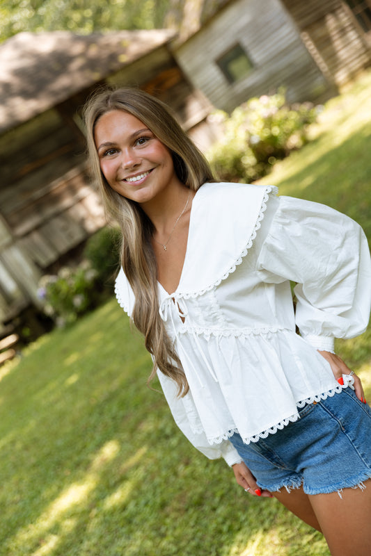 Poppy Cotton Top - White