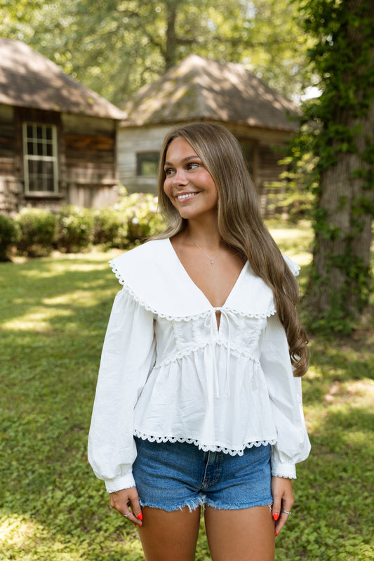 Poppy Cotton Top - White